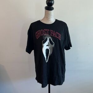 Ghost Face SCREAM Horror Movie The Icon of Halloween Black Graphic Tshirt Sz XL